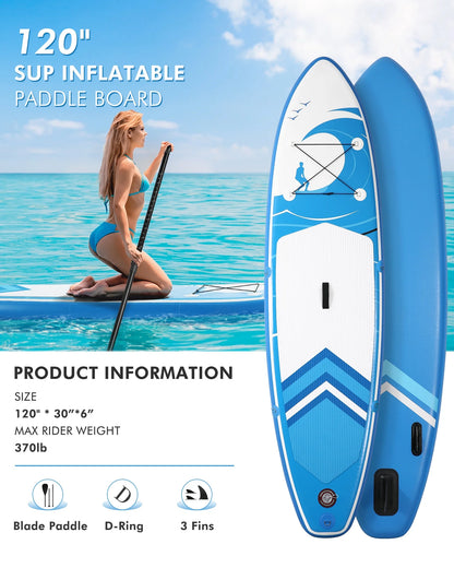 Premium Inflatable Stand-Up Paddle Board - 6-Inch Thickness with Accessories, Carry Bag, and Quick Pump for Adults and Youth