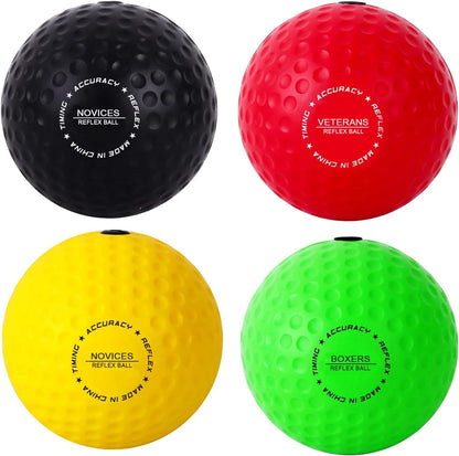 Professional Boxing Reflex Ball Training Set - Features 4 Varied Balls and 2 Adjustable Headbands for Enhanced Reflex, Timing, Accuracy, Focus, and Hand-Eye Coordination in Boxing, MMA, and Krav Maga