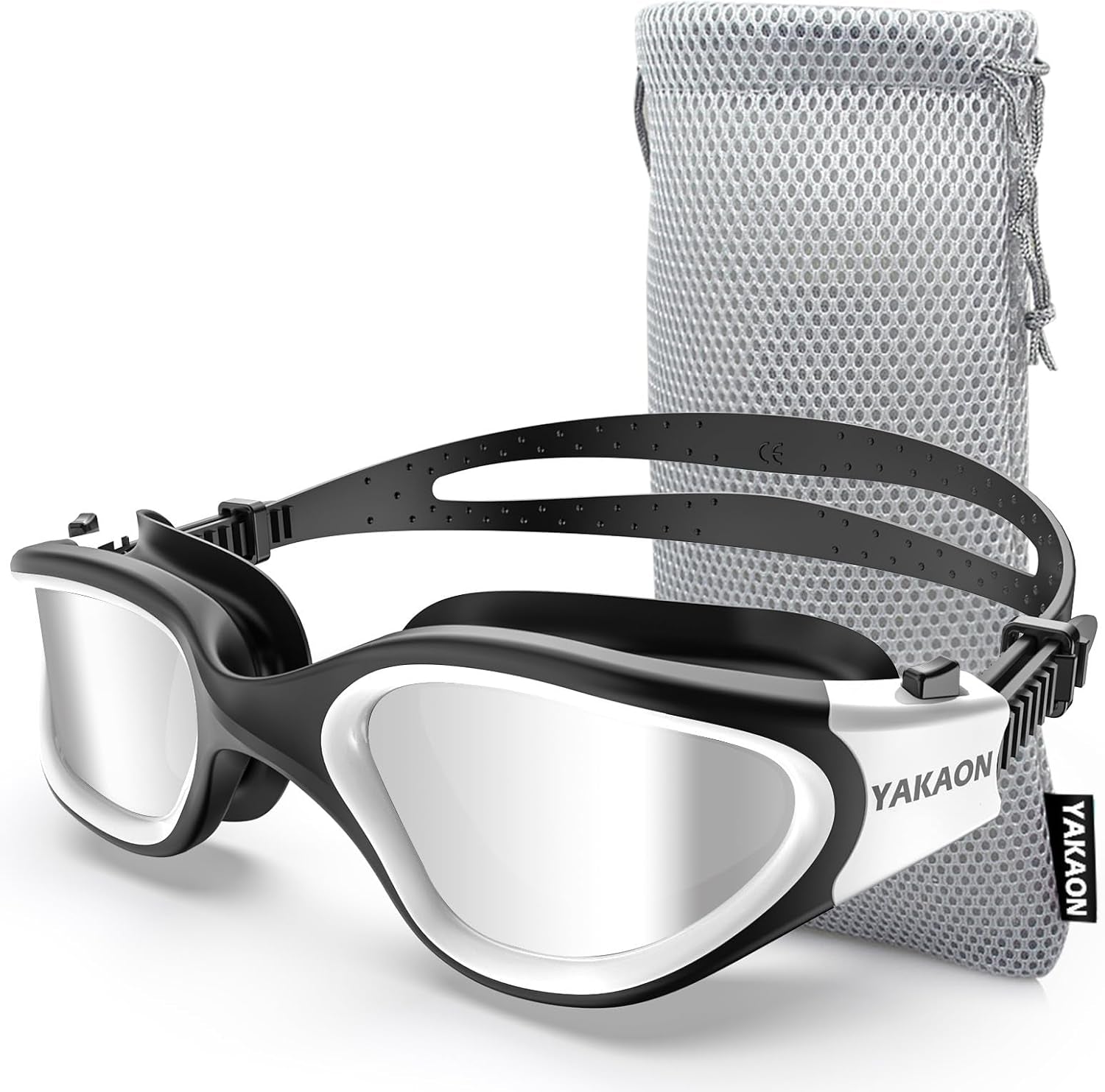 Professional Adult Swimming Goggles with UV Protection, Anti-Glare, Anti-Fog, and Anti-Leak Features, Silicone Strap, Clear/Polarized Lenses