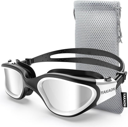 Professional Adult Swimming Goggles with UV Protection, Anti-Glare, Anti-Fog, and Anti-Leak Features, Silicone Strap, Clear/Polarized Lenses