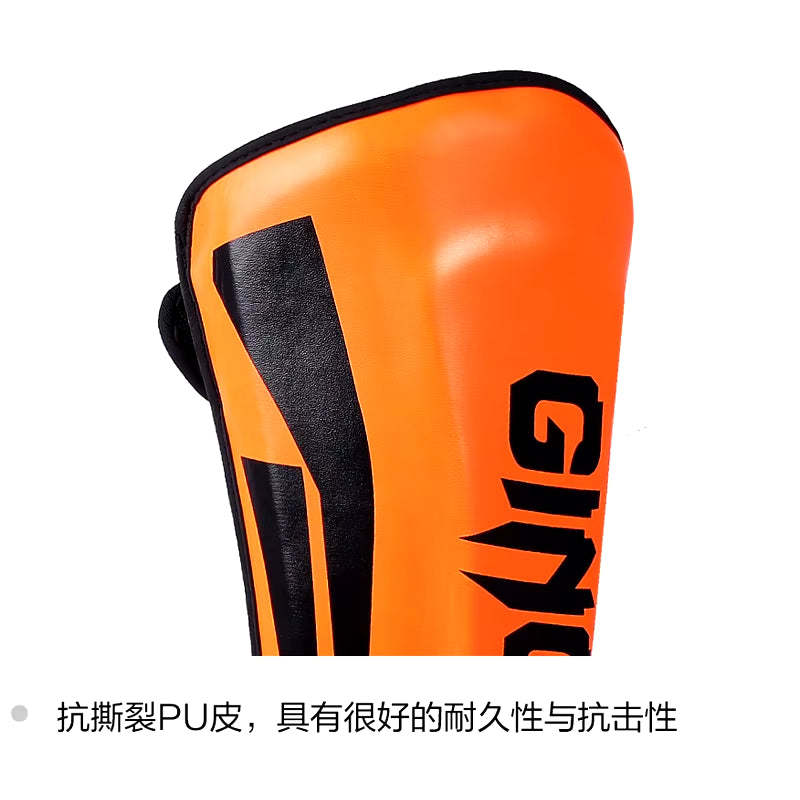 Professional Kickboxing and Martial Arts Shin Guard Pads for Muay Thai, Sanda, Wushu, and Taekwondo with Ankle Protection