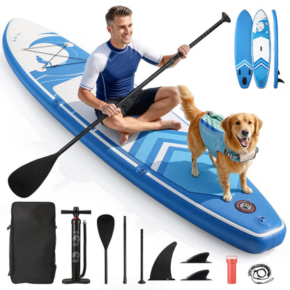 Premium Inflatable Stand-Up Paddle Board - 6-Inch Thickness with Accessories, Carry Bag, and Quick Pump for Adults and Youth