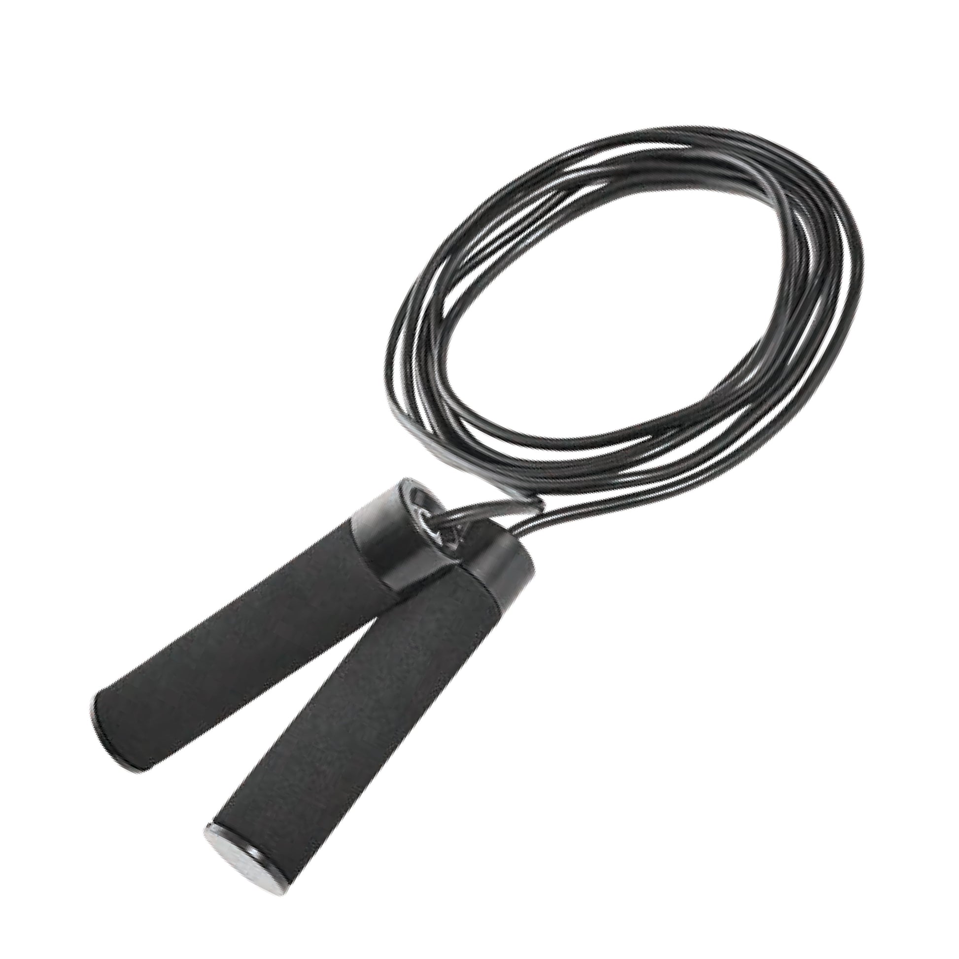 Adjustable Weighted Jump Rope with 9' Length Customization, Black
