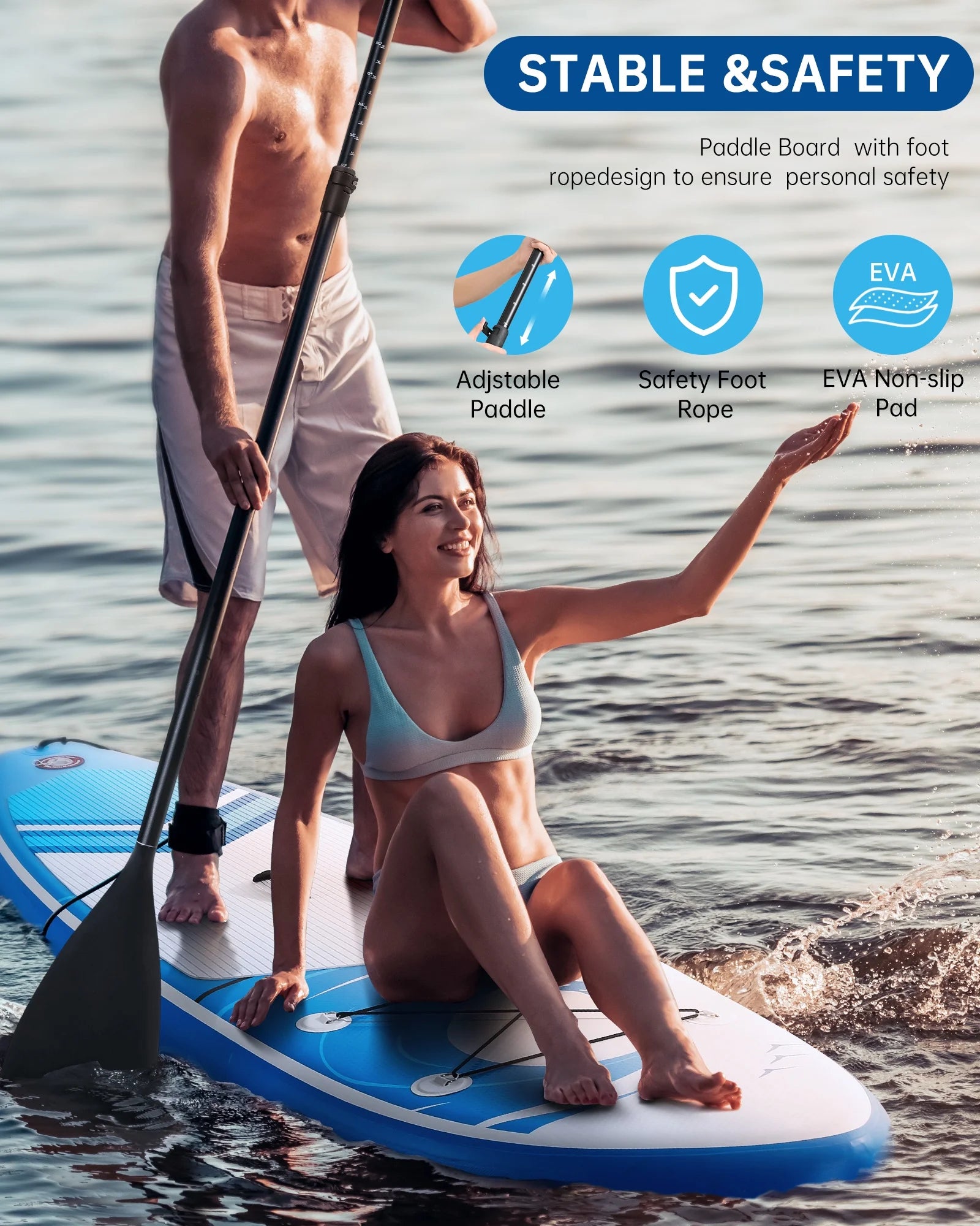 Premium Inflatable Stand-Up Paddle Board - 6-Inch Thickness with Accessories, Carry Bag, and Quick Pump for Adults and Youth