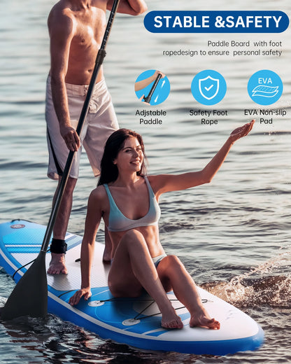Premium Inflatable Stand-Up Paddle Board - 6-Inch Thickness with Accessories, Carry Bag, and Quick Pump for Adults and Youth