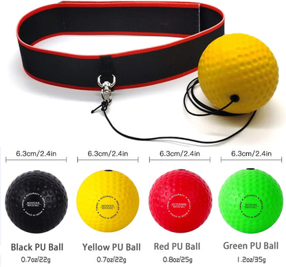 Professional Boxing Reflex Ball Training Set - Features 4 Varied Balls and 2 Adjustable Headbands for Enhanced Reflex, Timing, Accuracy, Focus, and Hand-Eye Coordination in Boxing, MMA, and Krav Maga