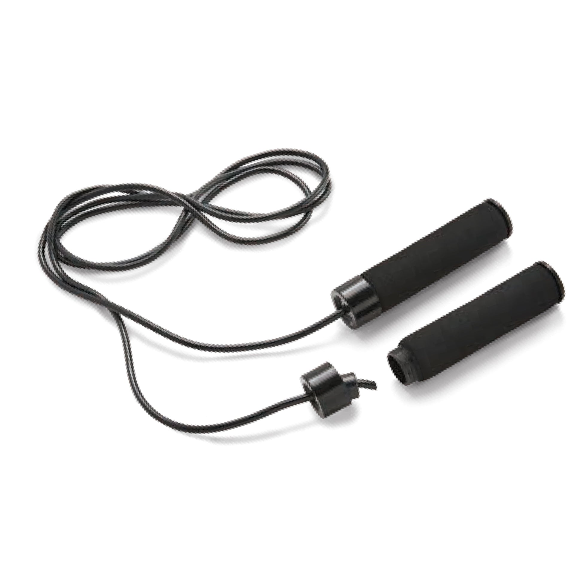 Adjustable Weighted Jump Rope with 9' Length Customization, Black