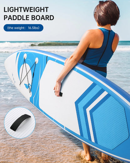 Premium Inflatable Stand-Up Paddle Board - 6-Inch Thickness with Accessories, Carry Bag, and Quick Pump for Adults and Youth